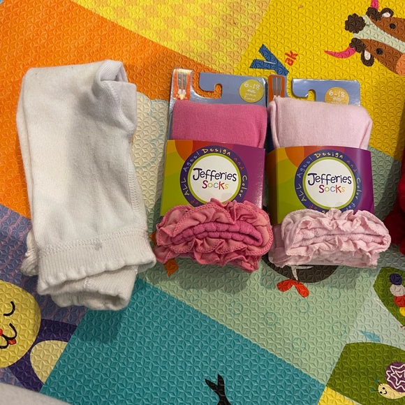 Jeffery socks tights unopened and mustard ruffle butt corded tights. - Picture 2 of 5